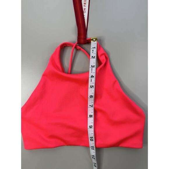 Left On Friday Hi Dive Bikini Swim Top M Neon Red Rescue High Coverage Resort - Picture 5 of 10